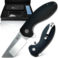 The Pioneer Folding Pocket Knife Giftset for Men and Women (Silver and Black)
