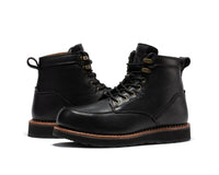 ROCKROOSTER Edgewood Men's 6 Inch Black Steel Toe Wedge Work Boots SAP610BK