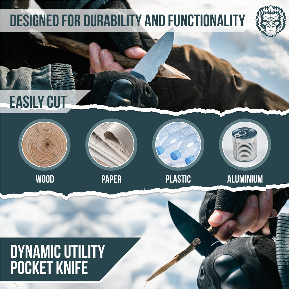 The Peasant Folding Pocket Knife Giftset for Men and Women (Black)