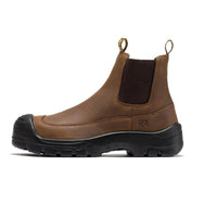 ROCKROOSTER Woodland Brown 6 inch Composite Toe Pull-on Leather Work Boots AK664