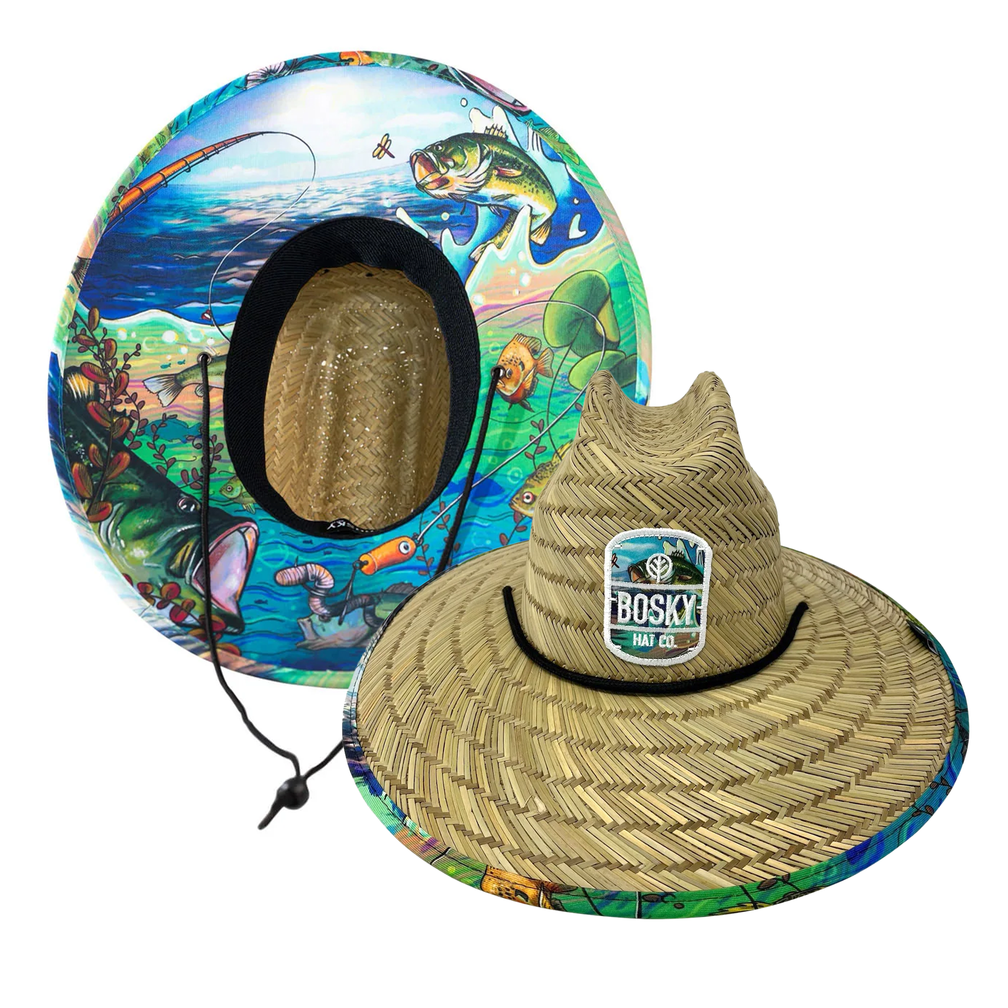 Gone Bass Fishing Straw Hat