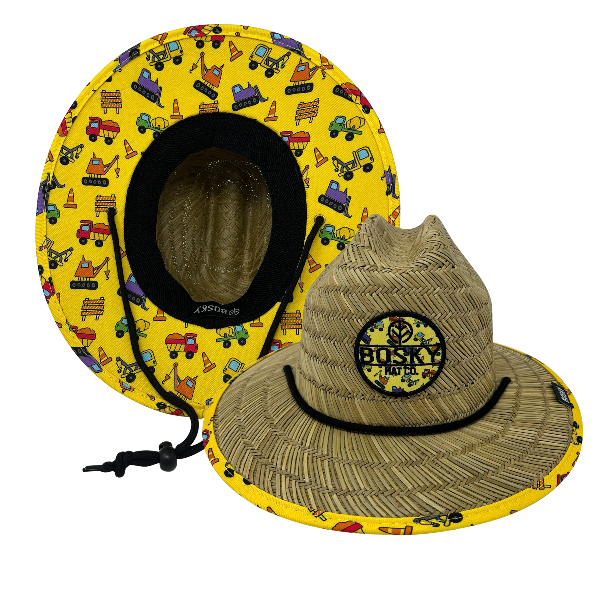 Kids Construction Hardhat Yellow Straw Lifeguard Hat