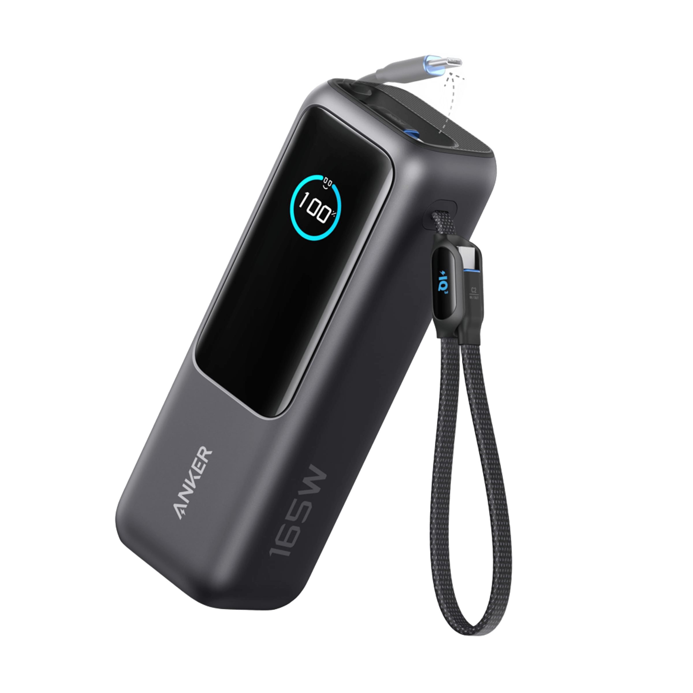 Anker Laptop Power Bank (25K, 165W, Built-In and Retractable Cables)