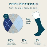 Blue and Grey Argyle Socks