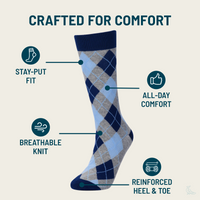 Blue and Grey Argyle Socks