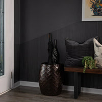 Braga Metal Stool Table Container in Antique Bronze Finish