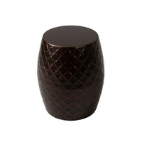 Braga Metal Stool Table Container in Antique Bronze Finish