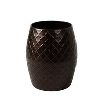 Braga Metal Stool Table Container in Antique Bronze Finish