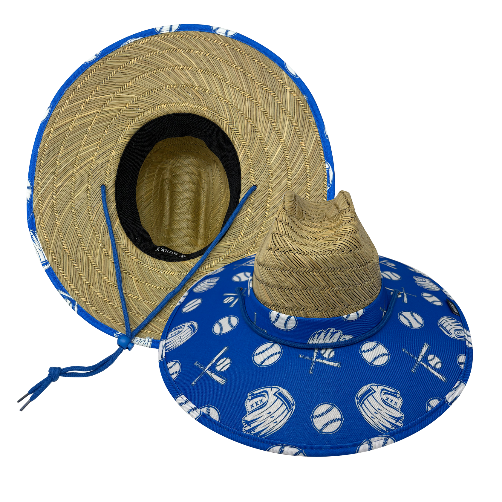 Royal Blue Baseball Premium Straw Lifeguard Beach Hat
