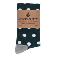Emerald Green with White Polka Dot Socks