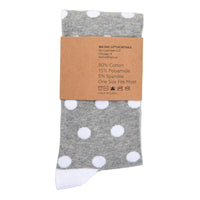 Grey Socks with White Polka Dot Socks