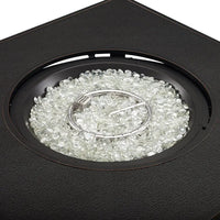 Dalton 40" Square Woven Aluminum Convertible Gas Fire Pit Table