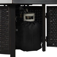 Dalton 40" Square Woven Aluminum Convertible Gas Fire Pit Table