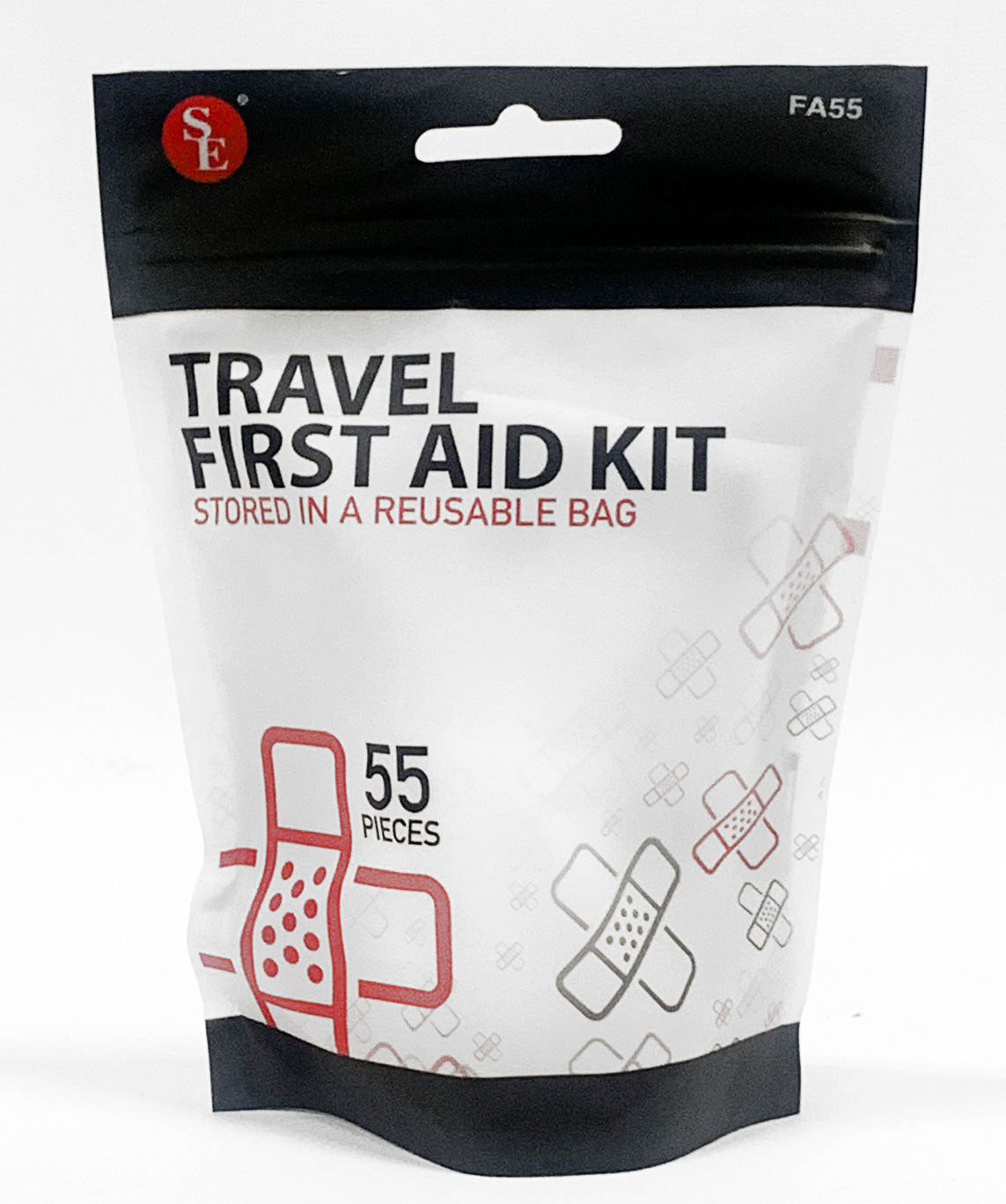 Travel First Aid Kit 55pc in Reusable Waterproof Bag
