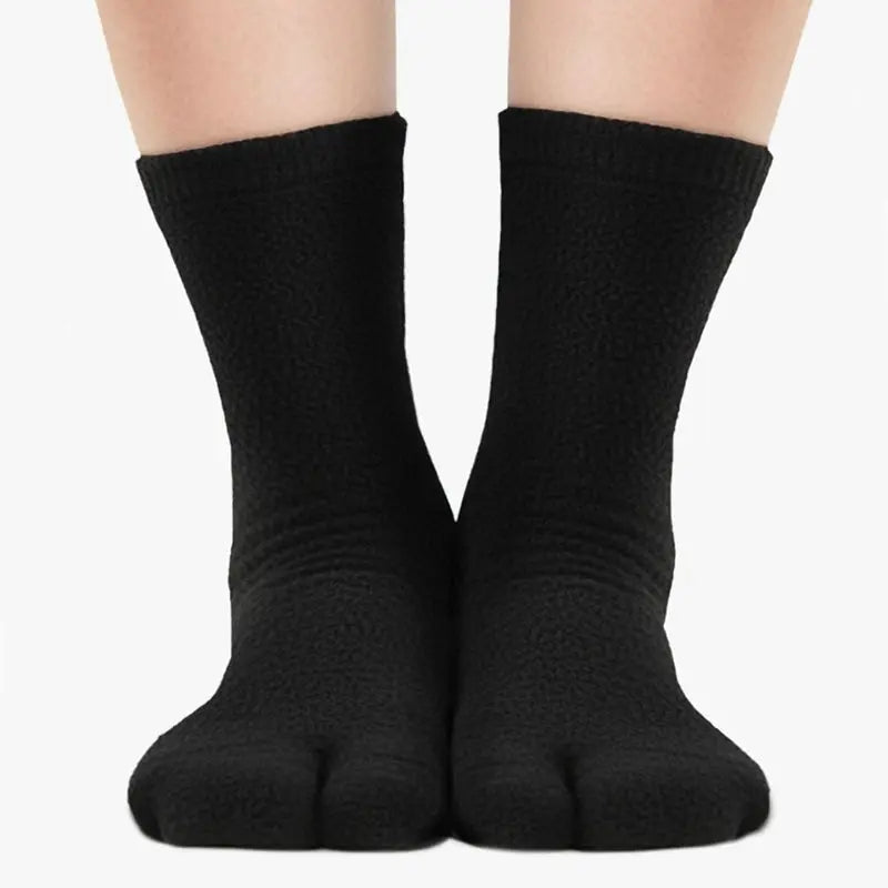 Polar Feet Fleece Tabi Socks - Black
