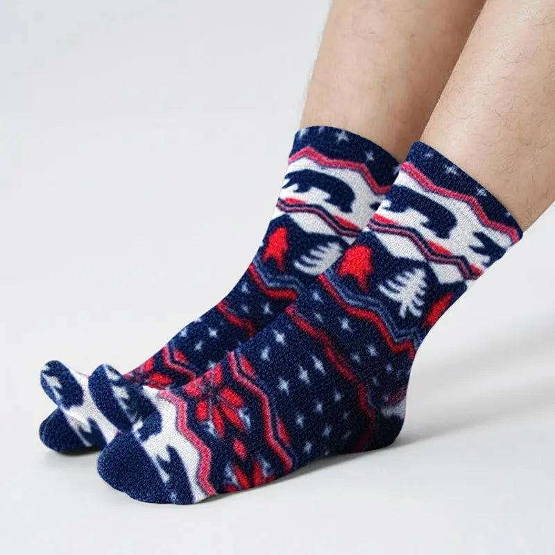 Polar Feet Fleece Tabi Socks - Polar Bear