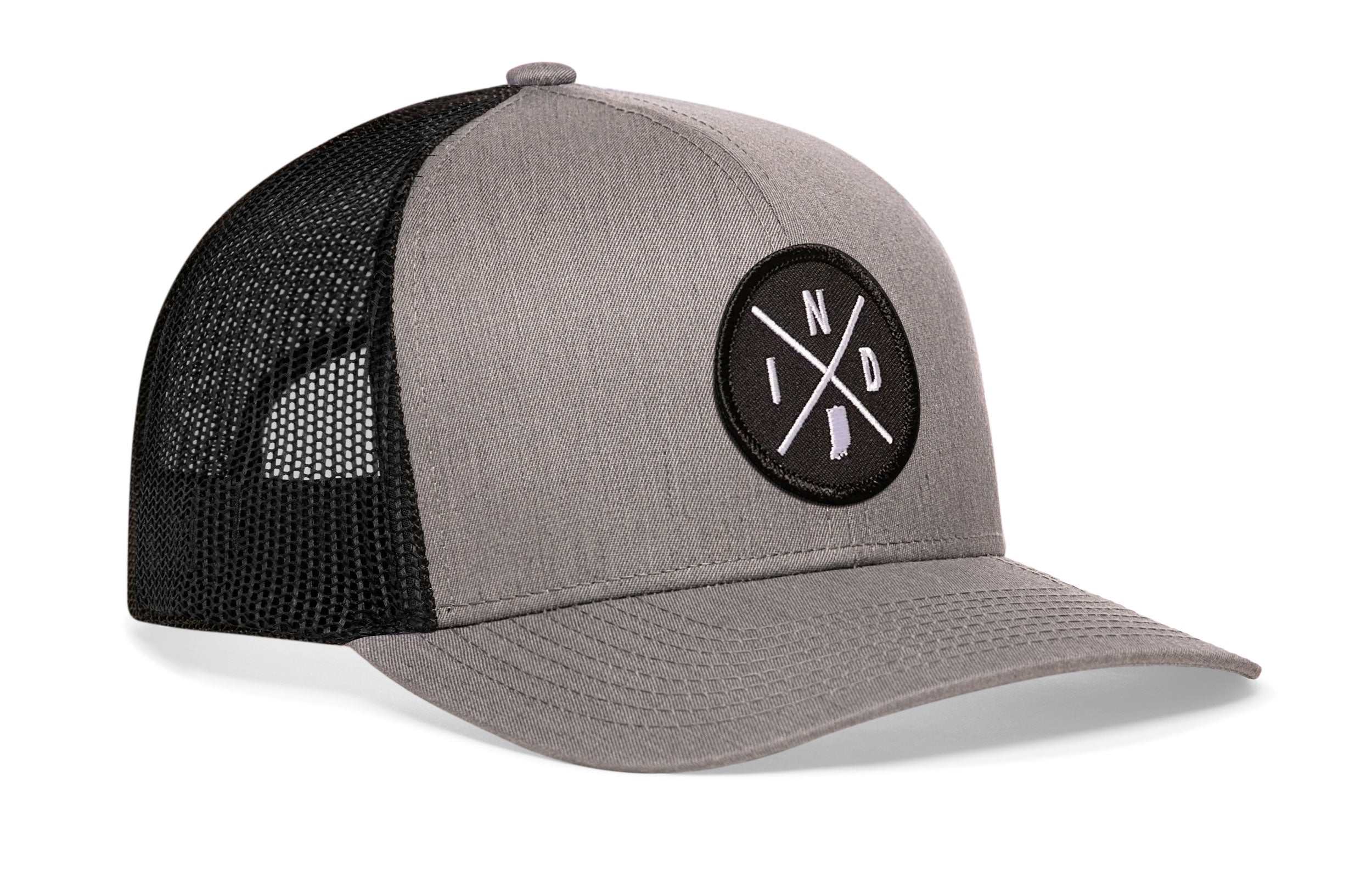 Indiana Trucker Hat  |  Gray-Black IND X Snapback