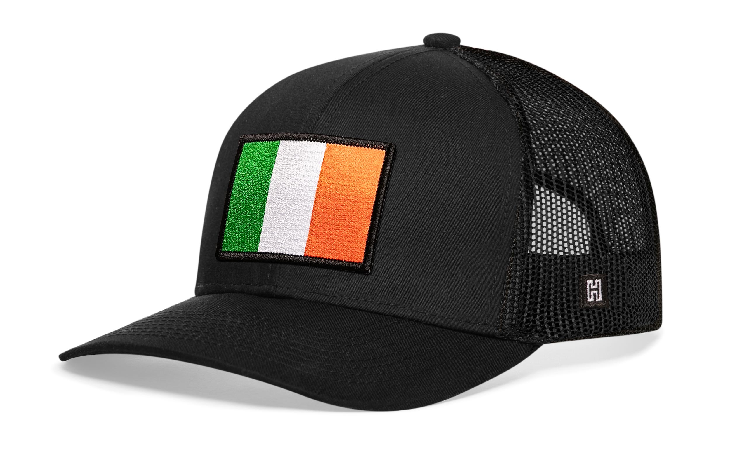 Ireland Flag Trucker Hat  |  Black Irish Snapback