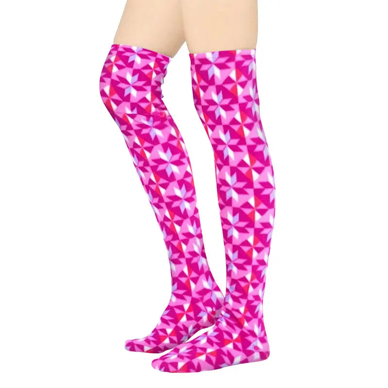 Over The Knee Fleece Socks - Kaleidoscope