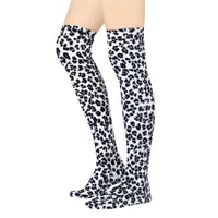 Over-the-Knee Fleece Socks - Snow Leopard
