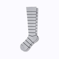 Knee-High Compression Socks – Stripes Grey/Charcoal