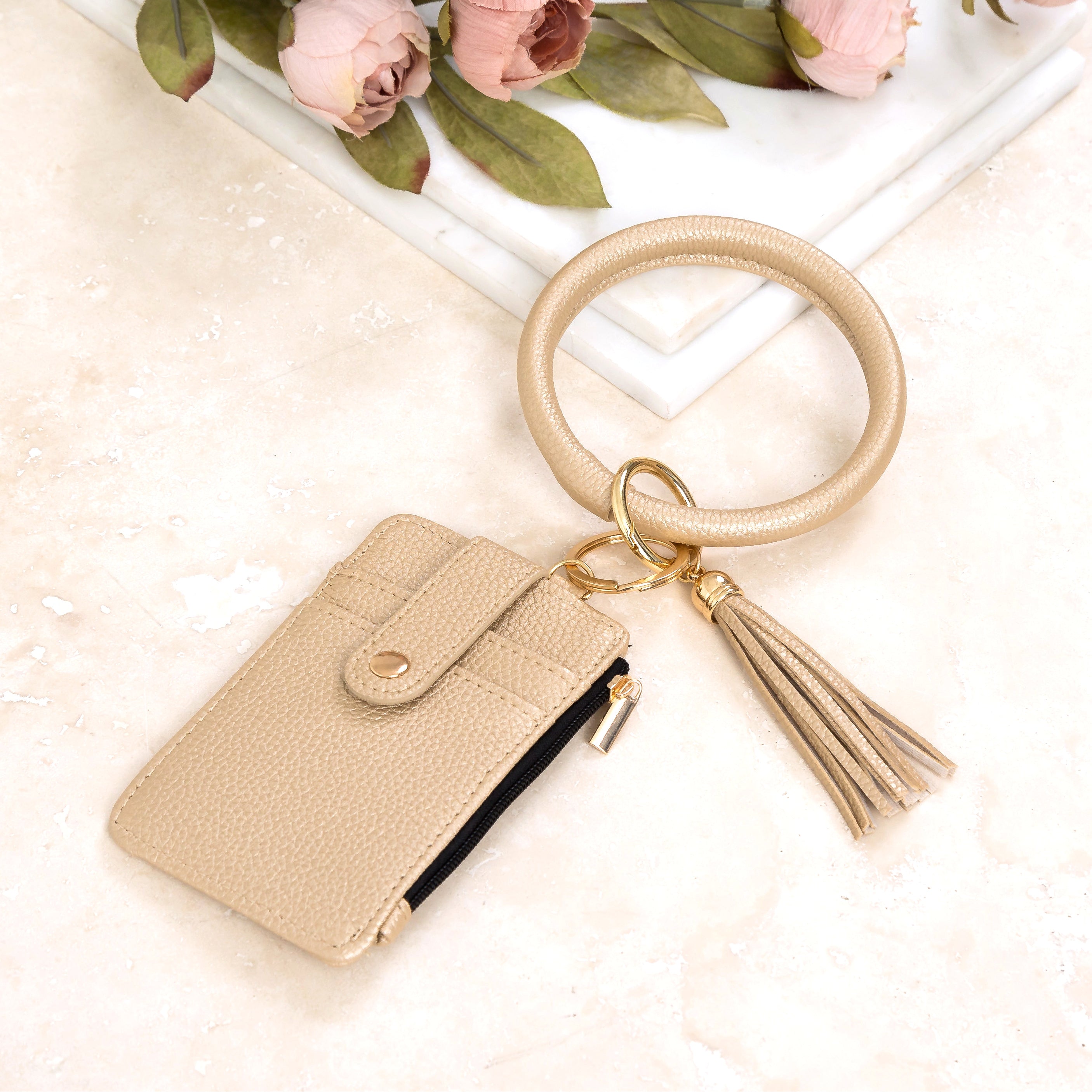 Key Ring ID Wallet Zip Bracelet