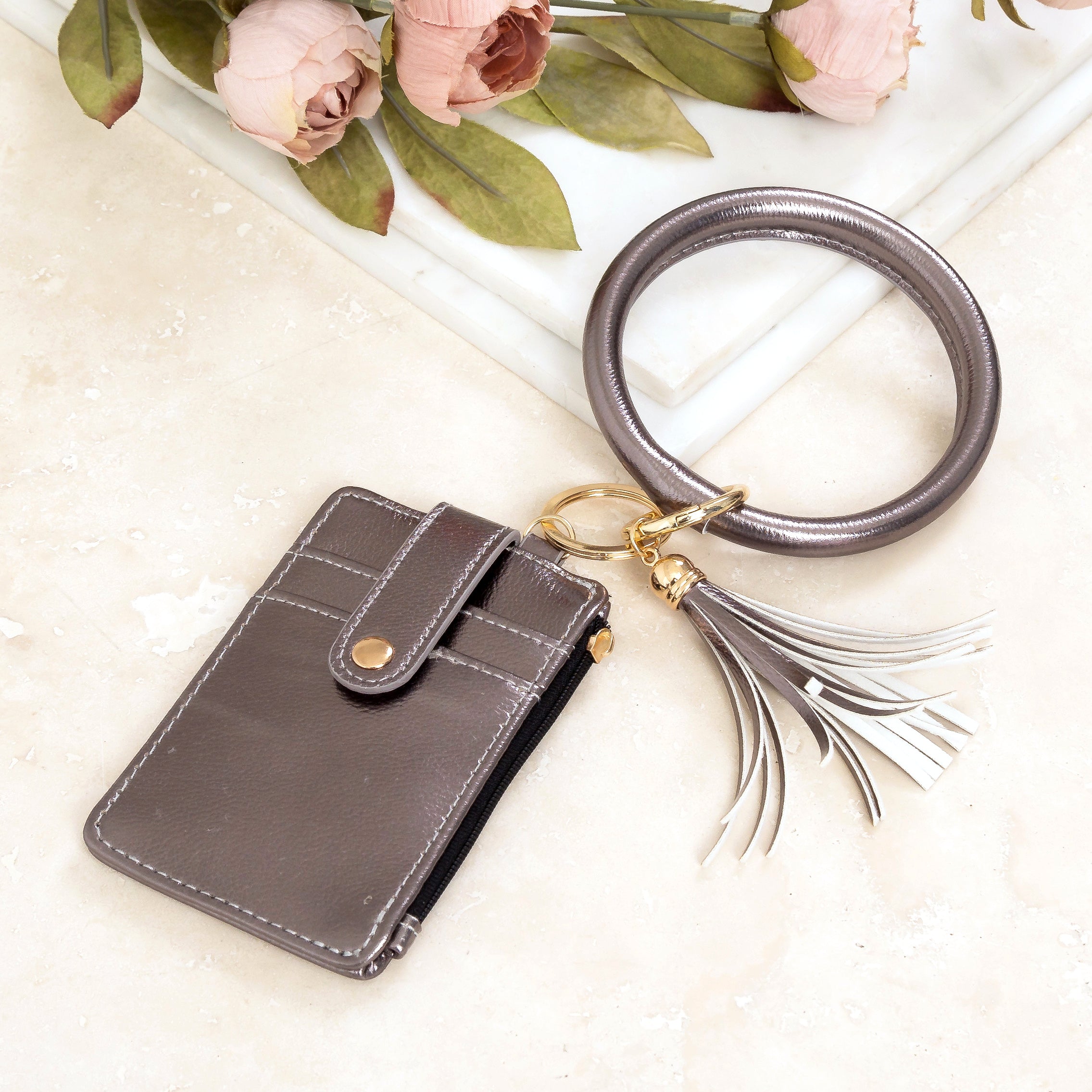 Key Ring ID Wallet Zip Bracelet