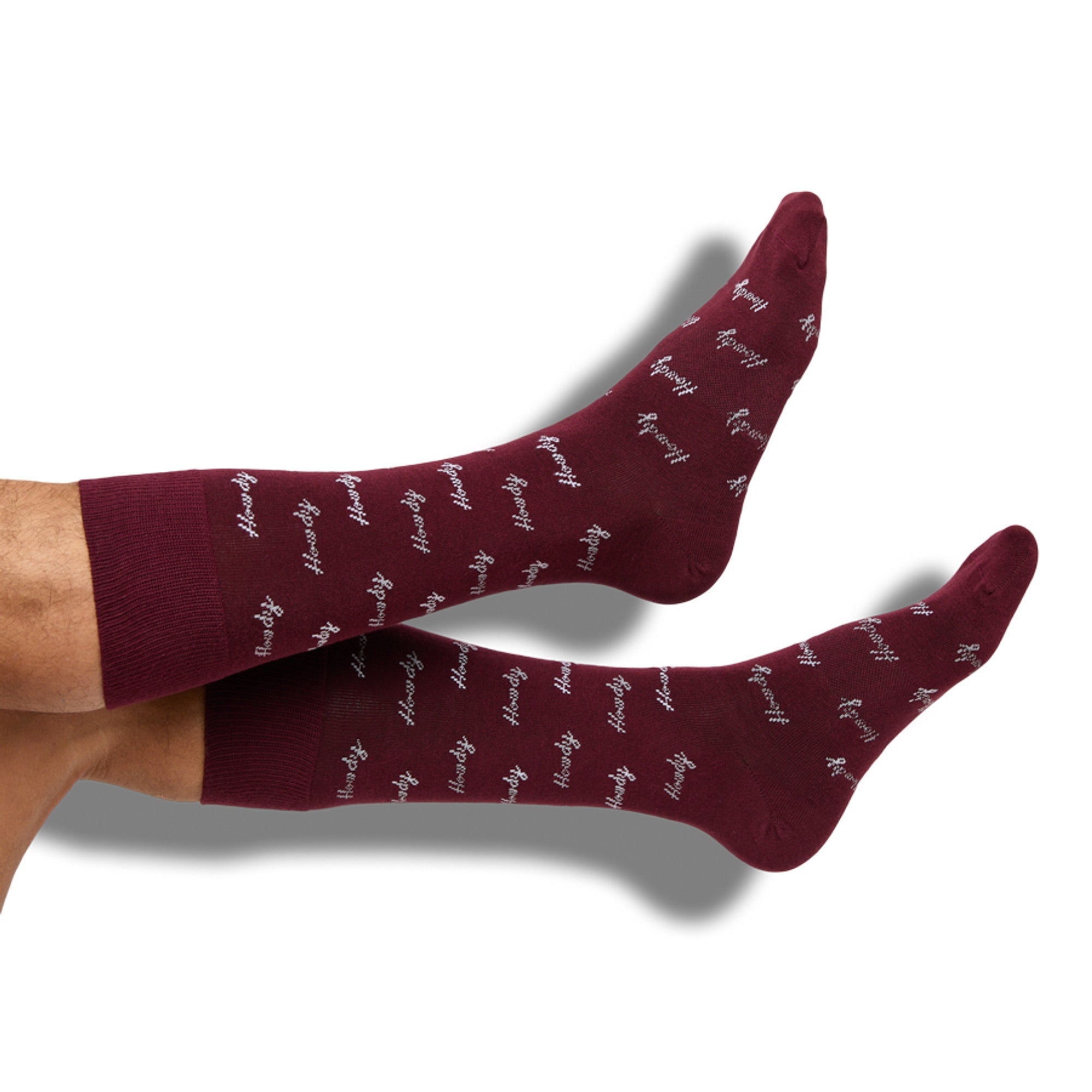 Maroon Howdy Dress Socks