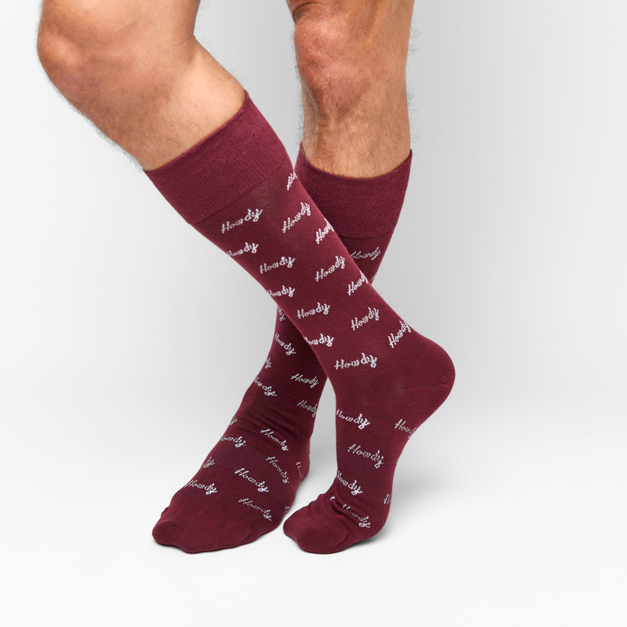 Maroon Howdy Dress Socks