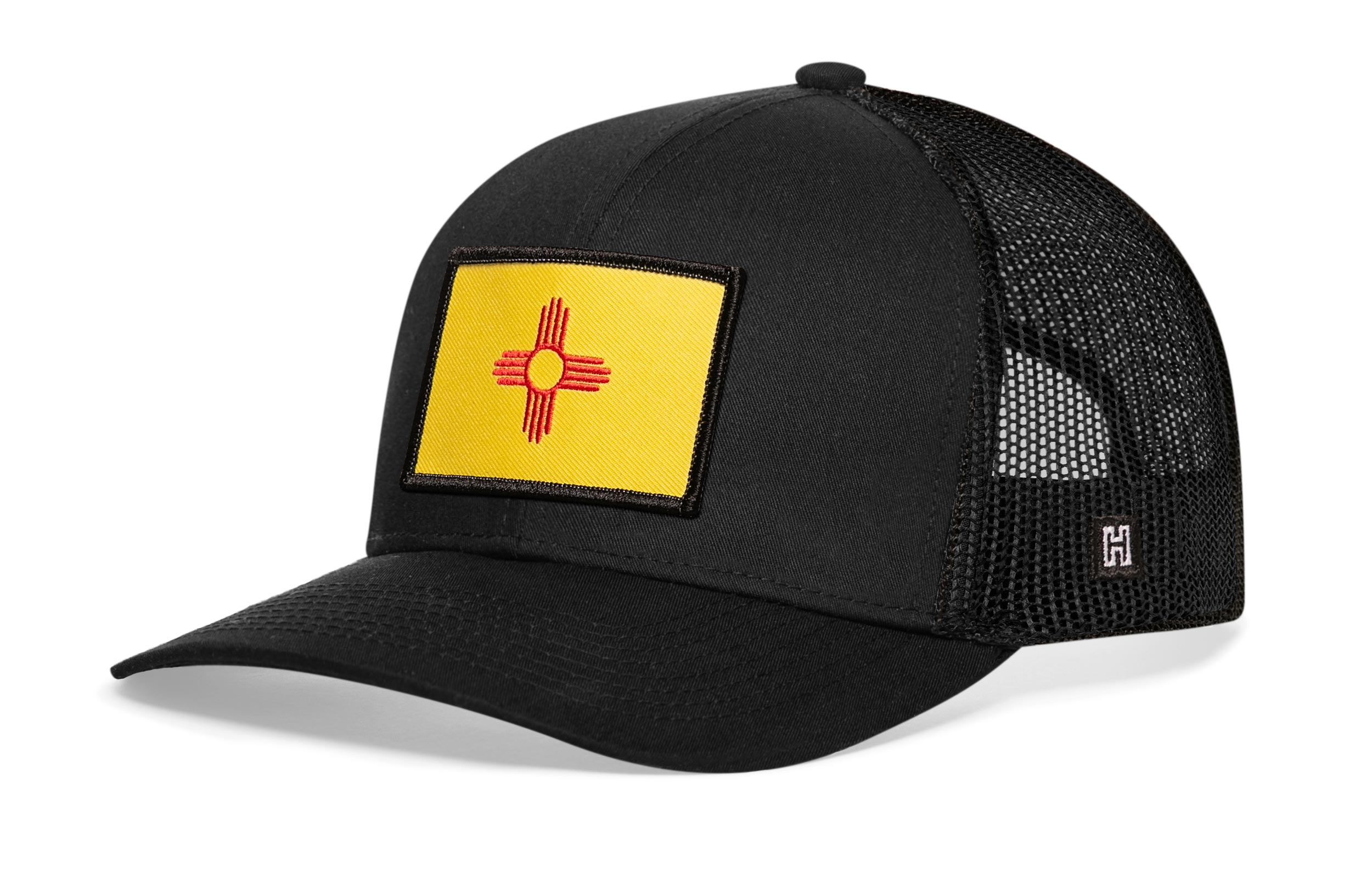 New Mexico Flag Trucker Hat  |  Black NM Snapback