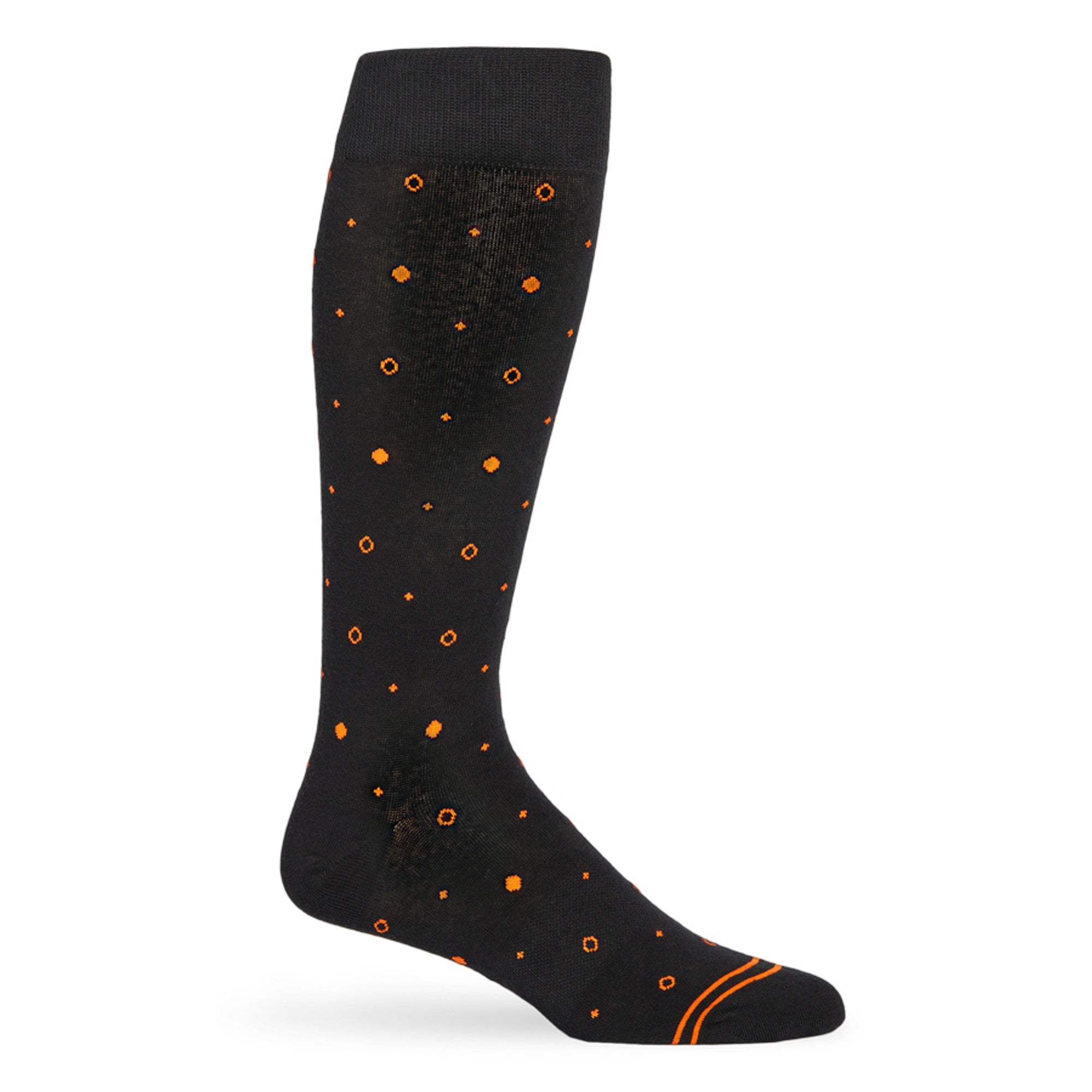 Orange and Black Mixed Dot Dress Socks