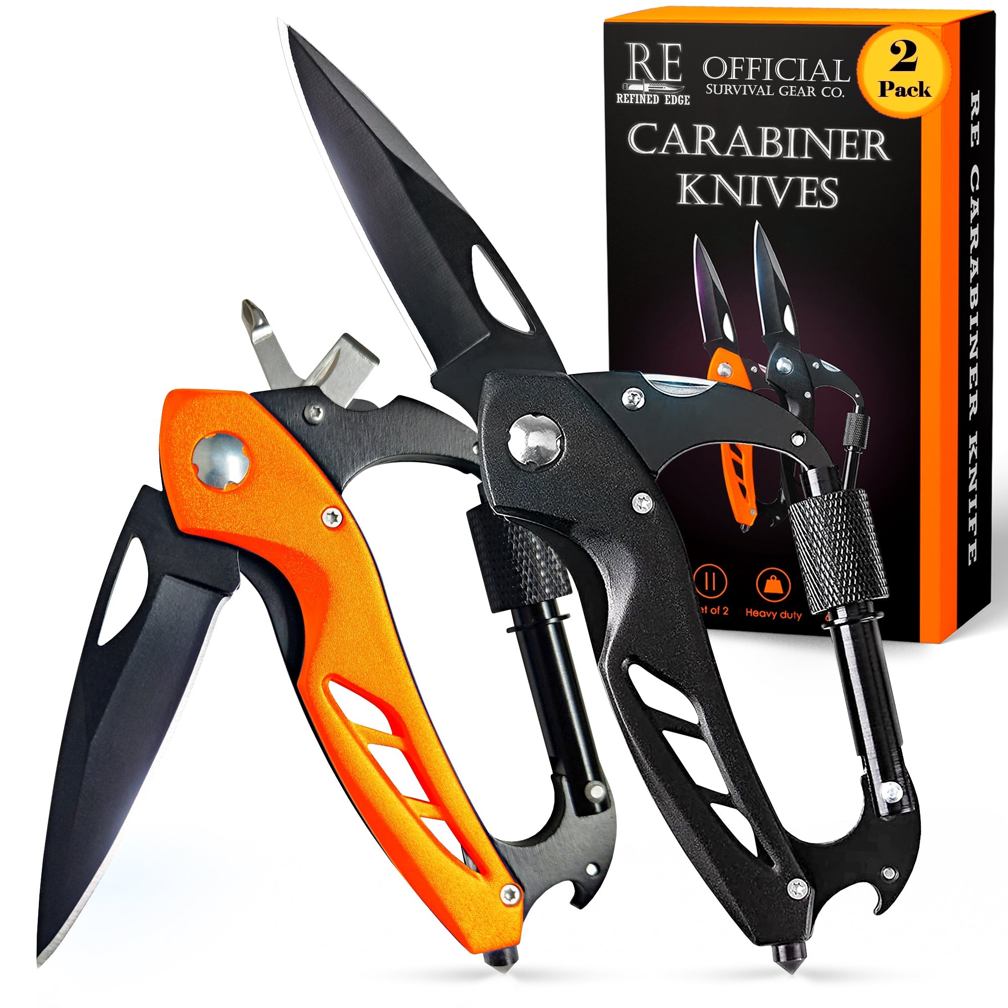 2-Pack Carabiner Knives