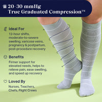 Knee-High Compression Socks – Stripes Navy (20-30 mmHg)