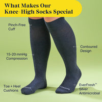 Knee-High Compression Socks – Solid Charcoal