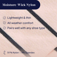 Knee-High Compression Socks – Stripes Rose/Navy