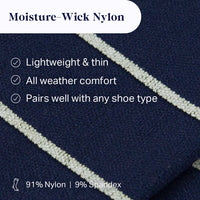 Knee-High Compression Socks – Stripes Navy (20-30 mmHg)