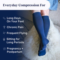 Knee-High Compression Socks – 3 Pack Solids (20-30 mmHg)