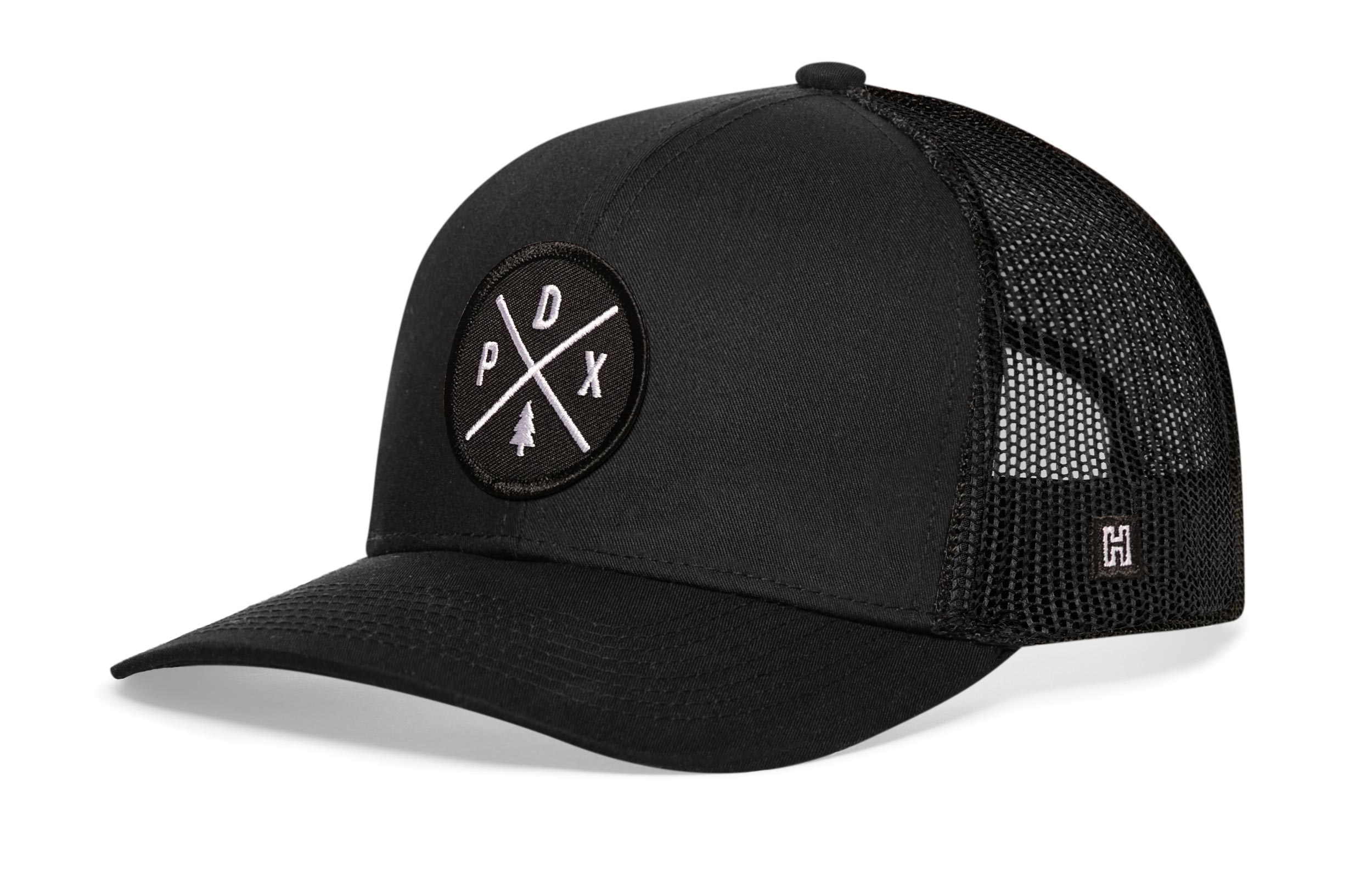 Portland Trucker Hat  |  Black PDX X Snapback