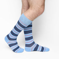 Powder Triple Stripe Dress Socks