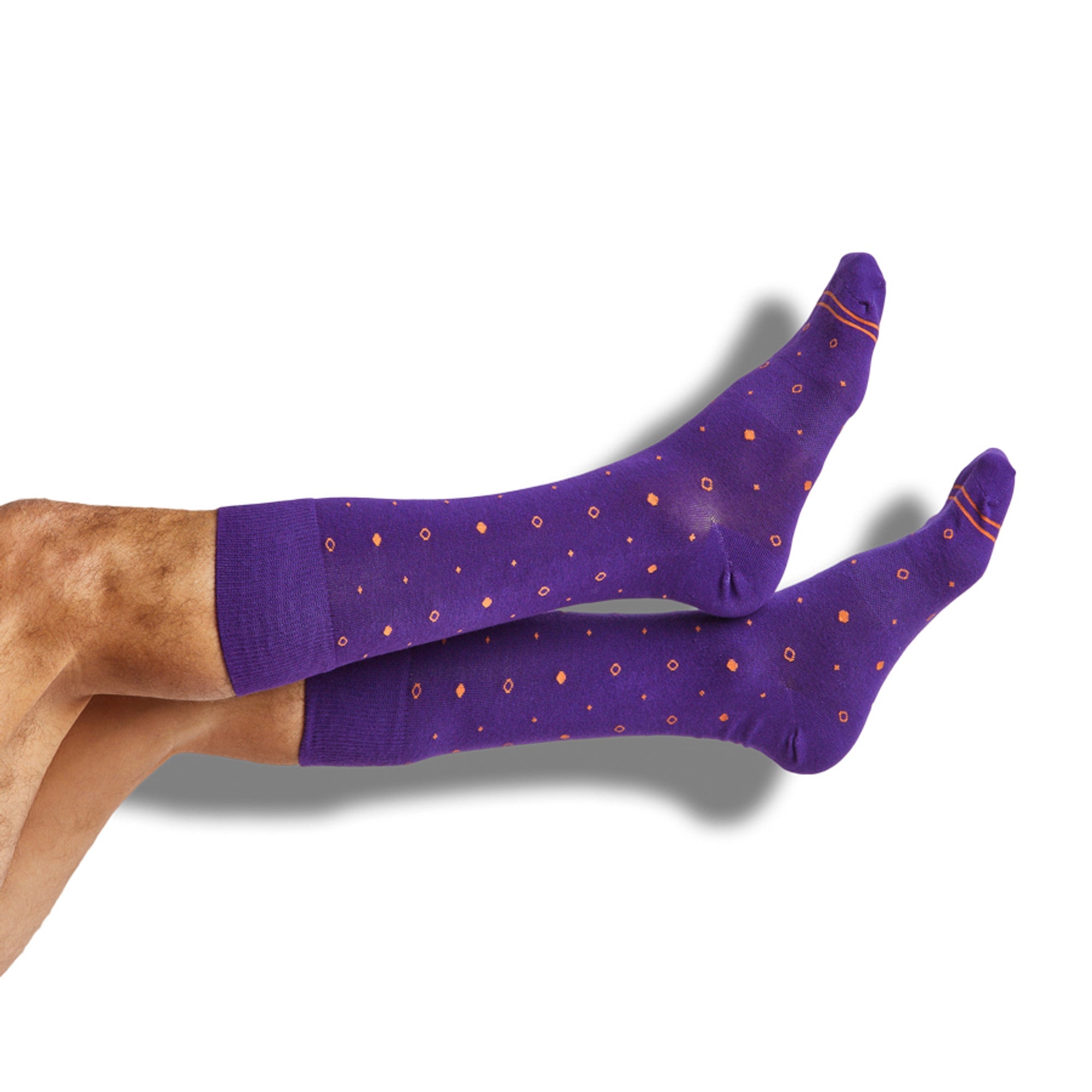 Purple / Orange Mixed Dot Dress Socks