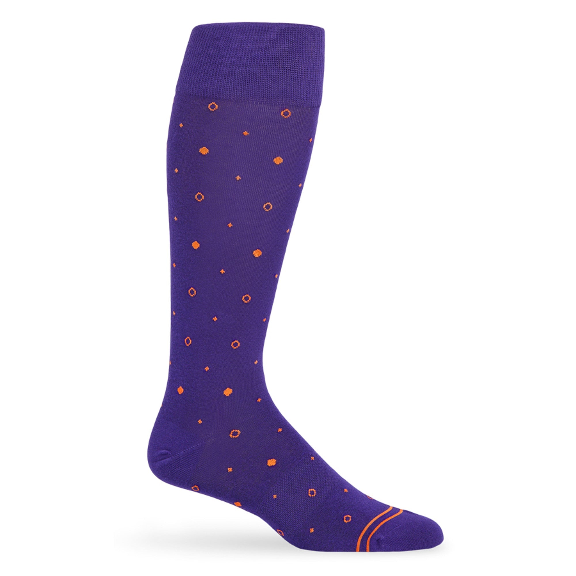 Purple / Orange Mixed Dot Dress Socks
