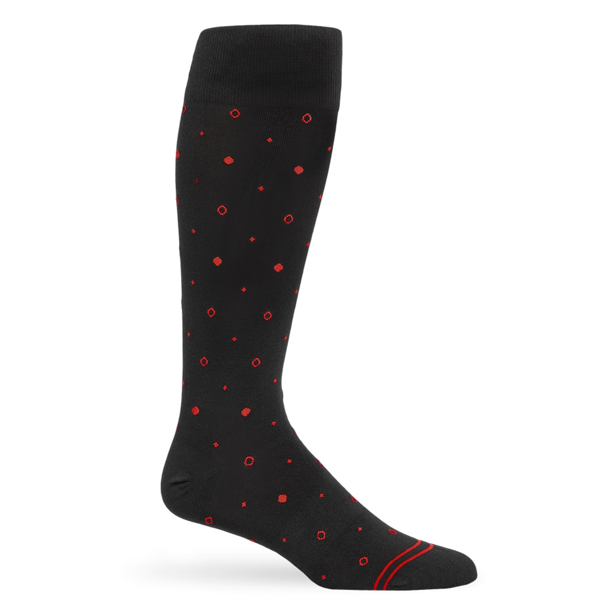 Red / Black Mixed Dot Dress Socks