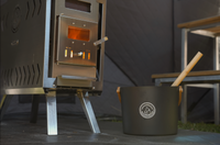 5L Black Aluminum Sauna Bucket and Ladle Set with Elegant Bamboo Handles