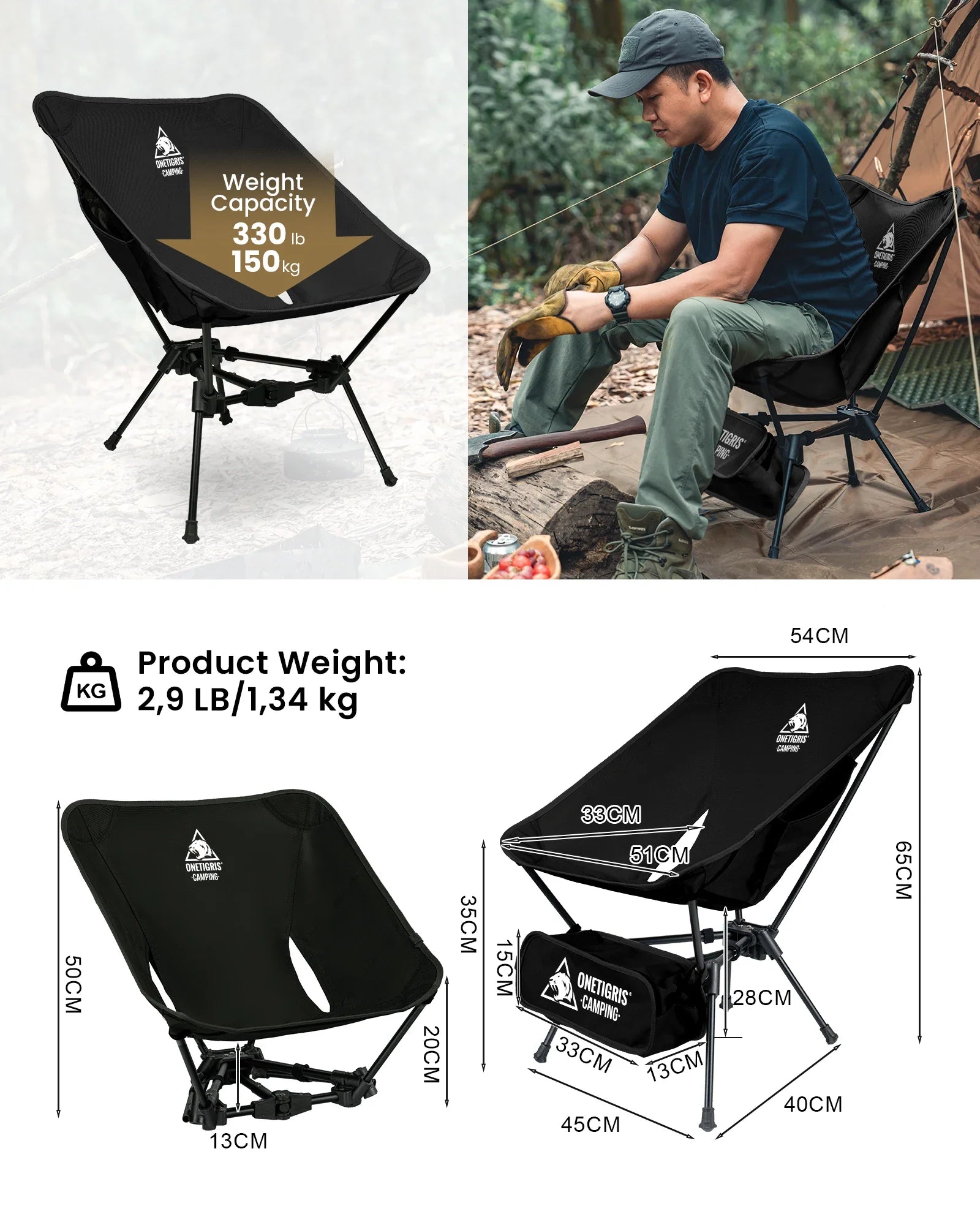 Foldable Camping Chair for Hiking and Backpacking