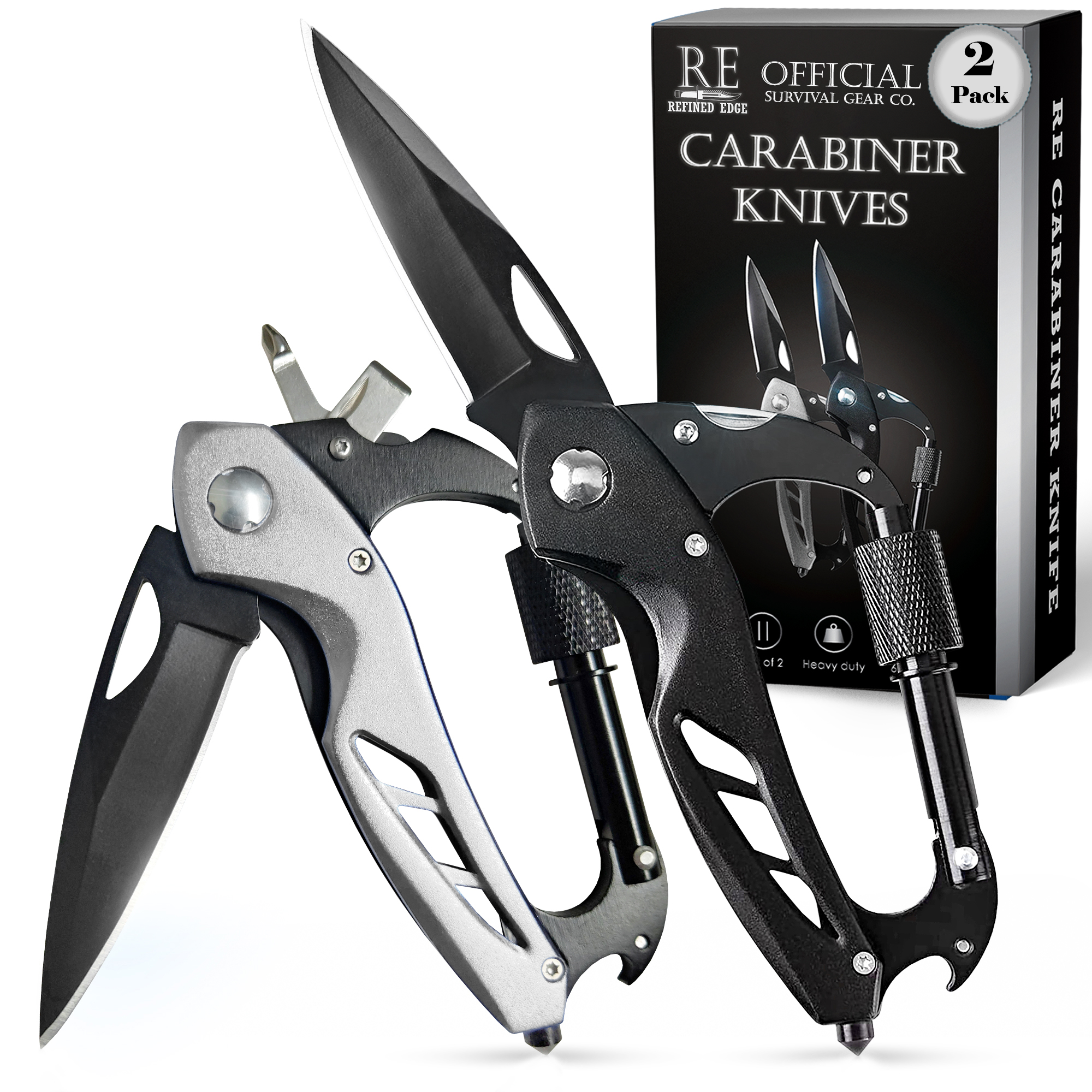 2-Pack Carabiner Knives