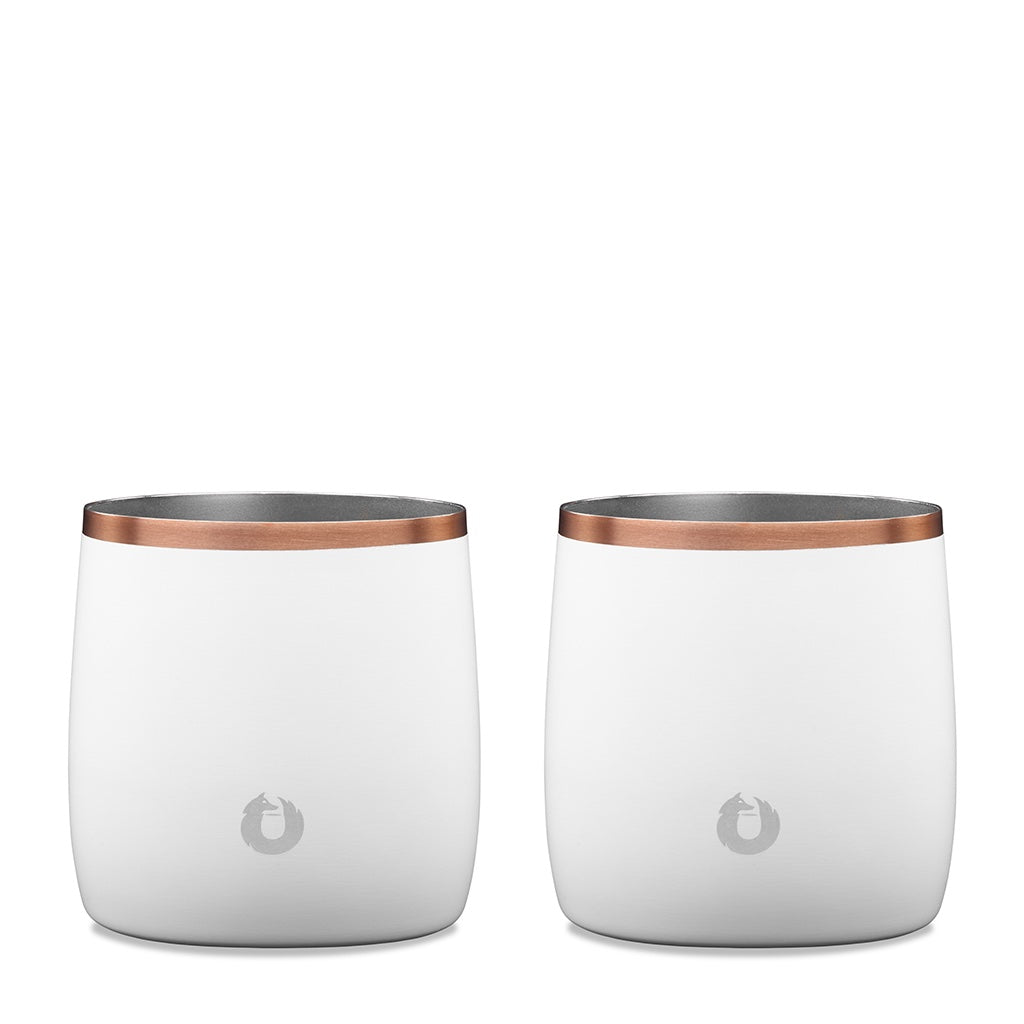 Stainless Steel Rocks Glass, Set of 2 - White