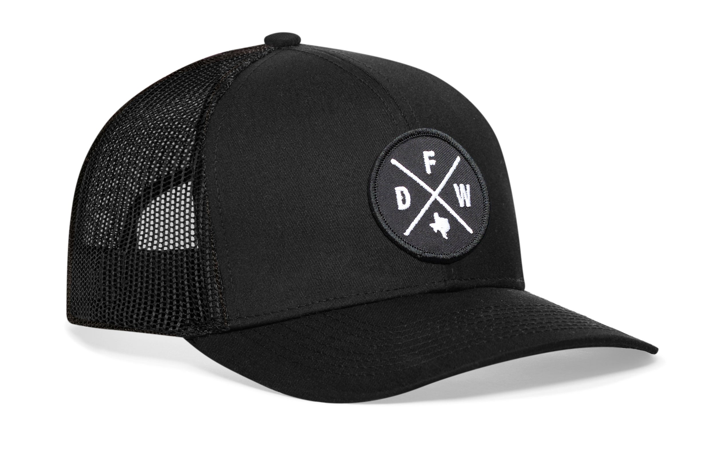 Dallas-Fort Worth Trucker Hat  |  Black DFW X Snapback