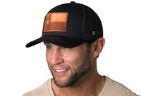 Texas Flag Trucker Hat Leather  |  Black Texas Flag Snapback