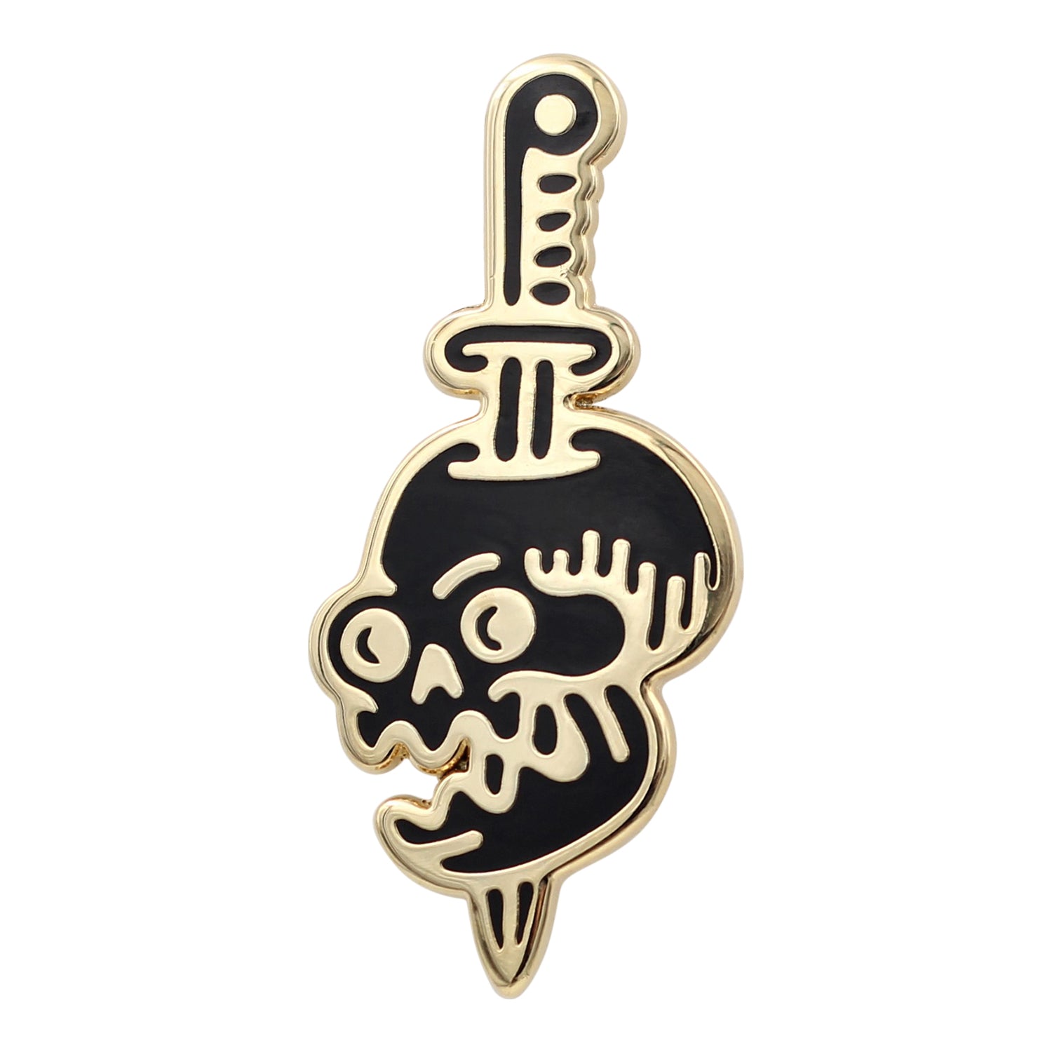 Tattoo Knife Style Skull - Occult, Halloween Enamel Pin