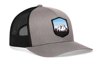 Mountains and Sky Trucker Hat  |  Gray-Black Outdoors Snapback
